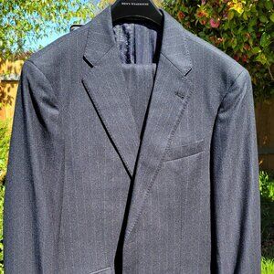 Joseph Abboud Black Label Charcoal Chalk Stripe Suit